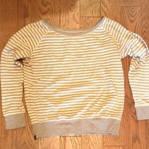 Pact Organic Cotton Gray and Cream Striped Sweatshirt